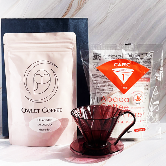 Owlet coffee　アウレットコーヒー　コーヒー初心者　コーヒー上級者　フラワードリッパー　カフェック　アバカフィルター　可愛い　クール　渋い